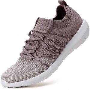 Women Purple Running Breathable Knitting flexible Mesh Sports Shoes Sneakers